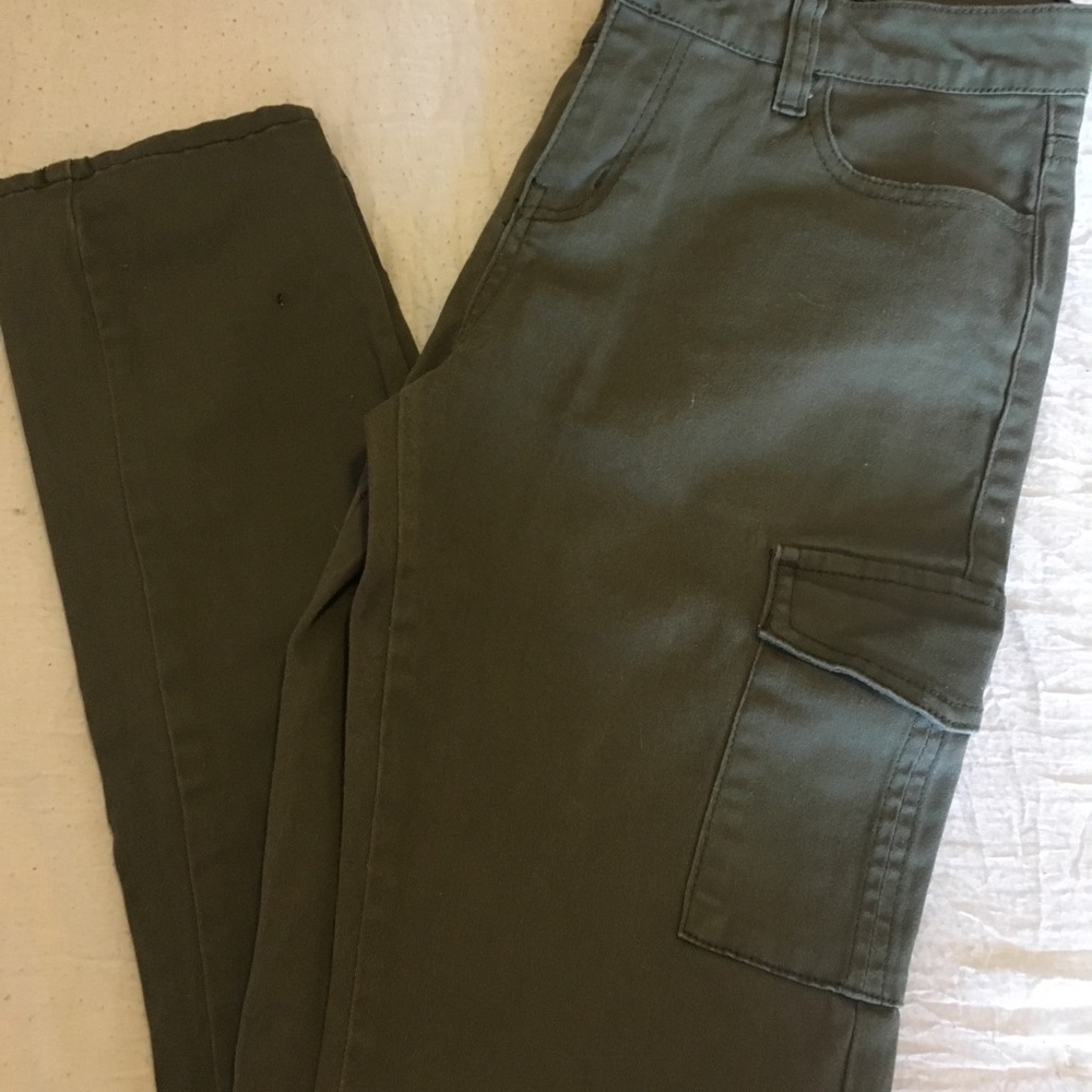 hunter green wax jeans.